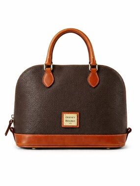 Dooney & Bourke Pebble Grain Domed Satchel in Brown Tmoro